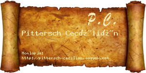 Pittersch Cecílián névjegykártya